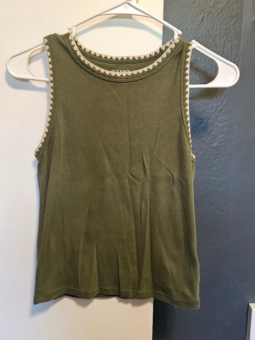 Old Navy Embroidered High Neck Tank Top